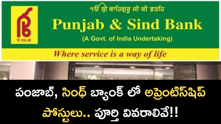 Apprenticeship posts in Punjab and Sind Bank